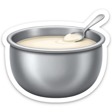 Sliver slave bowl emoji with only milk in it sticker