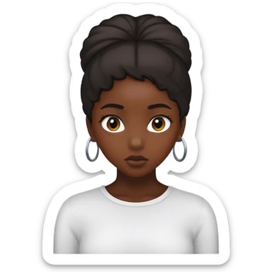 black girl secretly looking behind her sticker