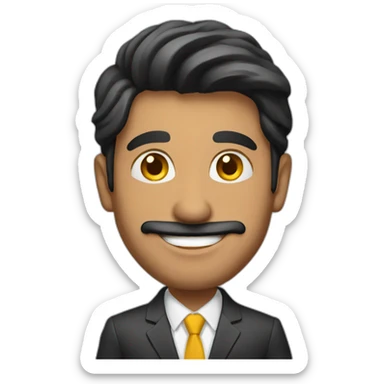Pakistani man, rich and happy, full suit sticker