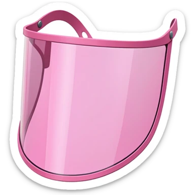 heavy duty pink shield visor, massive thickness, exaggerated Y2K style, substantial design sticker