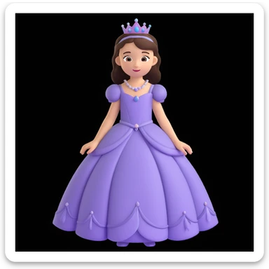 girls in a princess dress sticker