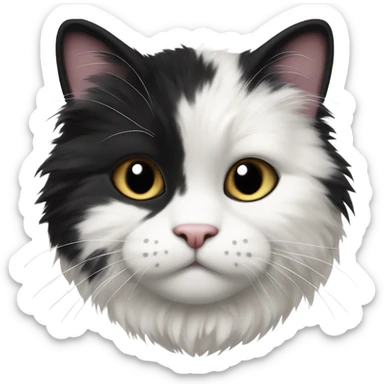Fluffy tuxedo cat sticker