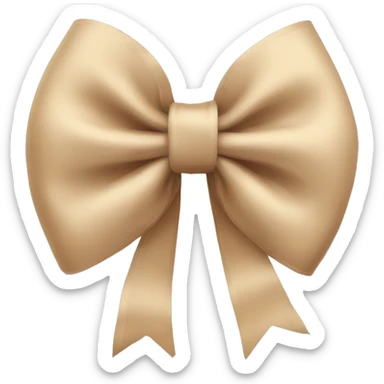 beige bow sticker