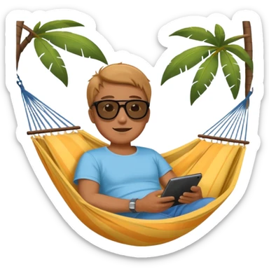 Jeffrey in a hammock sticker