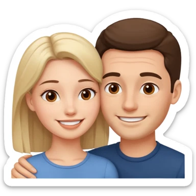 Man head against woman head in front of each other sticker