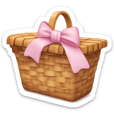 Picnic  basket in light pink bow sticker
