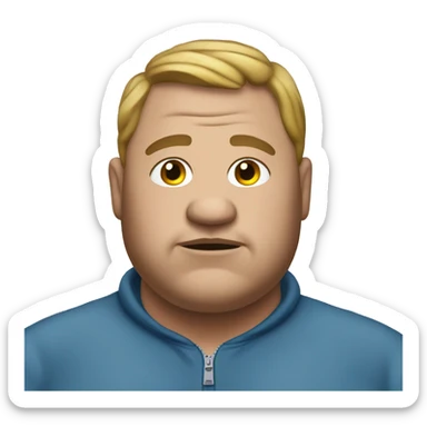 fat man in dirty blue sweatsuit sticker