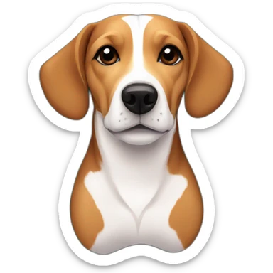 older beagle jack russell mix dog laying in fall leaves sticker