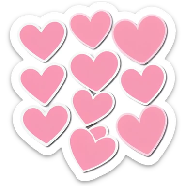 Baby pink hearts sticker