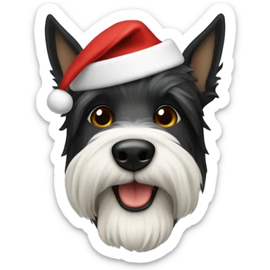 Scottish terrier male Santa hat sticker