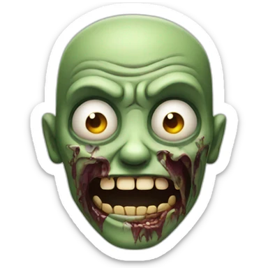 a zombie with a smile in its face sticker