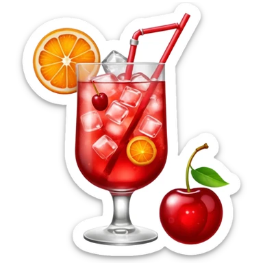 Shirley temple soda on a glass with ice sticker