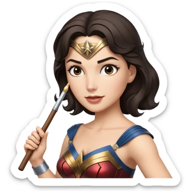 Wonder Woman holding white orchestra conductor’s baton sticker