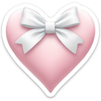 Pastel pink heart with white bow sticker