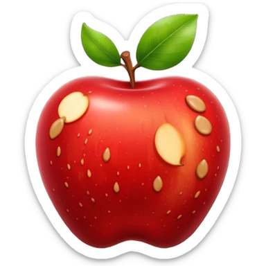  red apple with brown spots  sticker
