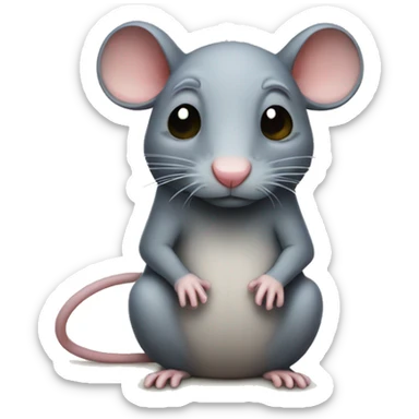 full body sad rat sticker