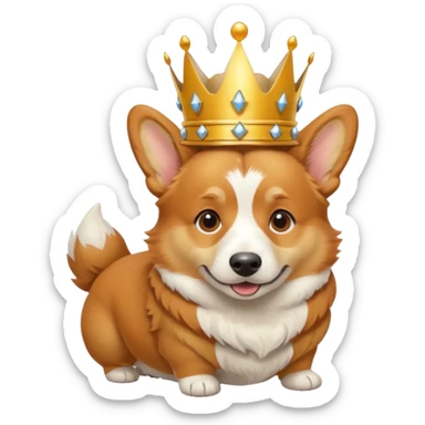 Corgi with crown sticker