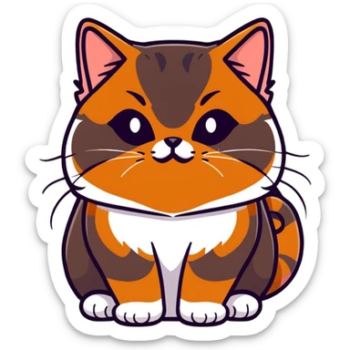 Persian cat with chocolate tortoiseshell fur sticker
