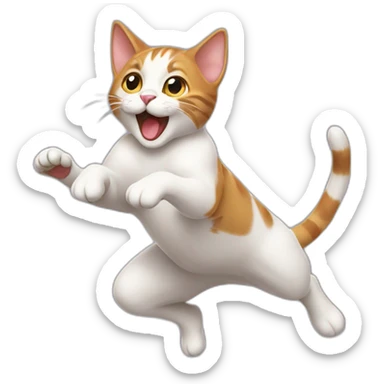jumping cat sticker