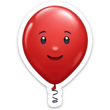 red glitter baloon sticker