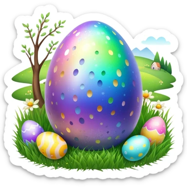 magical poop easter cosmic egg landscape  sticker