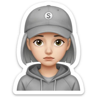 Female tech developer going back to work after christmas holidays, looking tired and wearing a hoodie and a baseballcap that says "SVT Nyheter" sticker