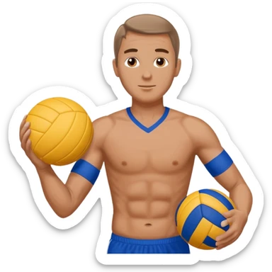 volleyball player, man, Charles Kiraly with volleyball ball sticker