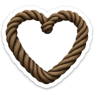 silhouette of a rope forming a heart sticker