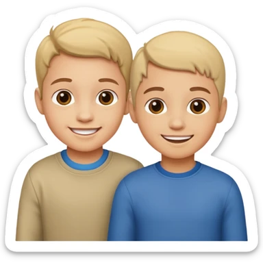 two kids light skin sticker