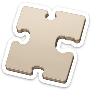 single puzzle piece in a neutral color, representing a flexible or undefined category. sticker
