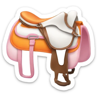 White pink and orange horse saddle sticker
