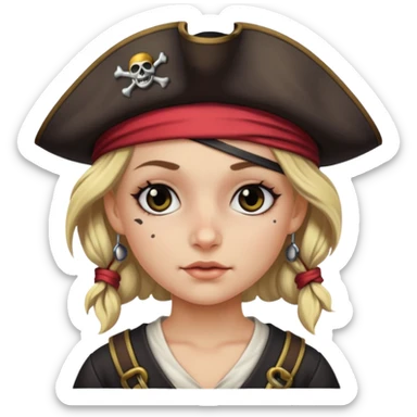 pirate girl with black band  sticker