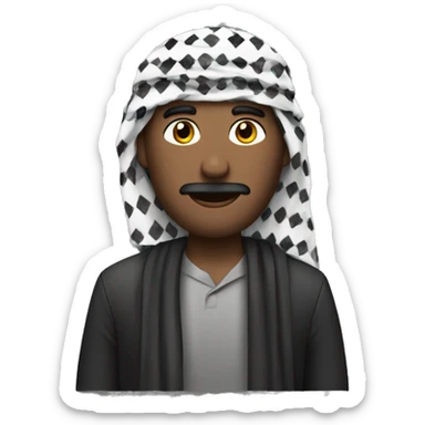 A man with keffiyeh sticker