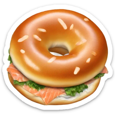 A bagel with smoked salmo sticker