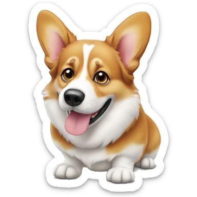 Corgi-Hund in einem Neujahrshut sticker