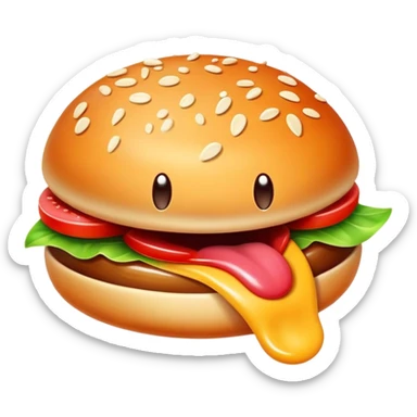 Delicious food emoji with tongue licking lips for 'Yummy' song sticker
