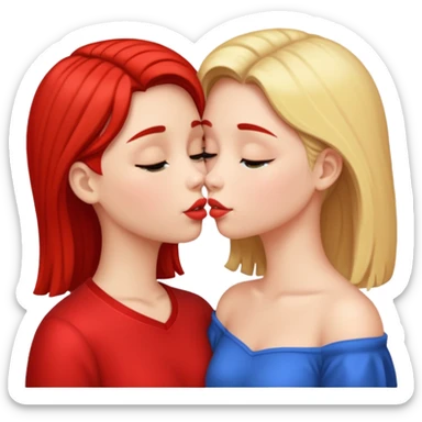 Two girls kissing sticker