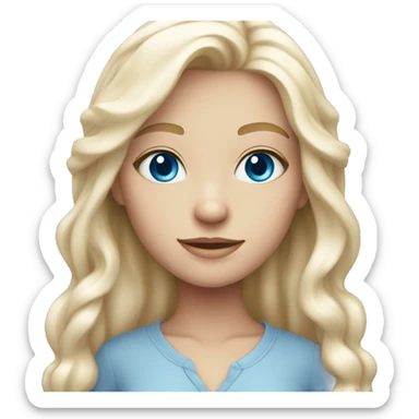 light pink  magic blonde girl white skin blue eyes  sticker