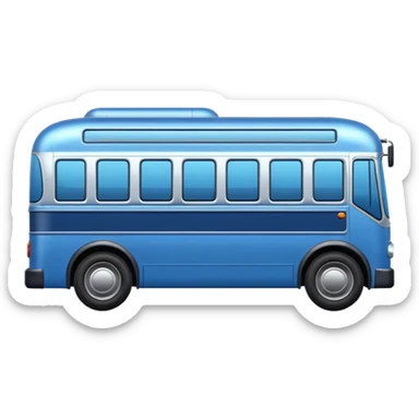 A blue bus sticker