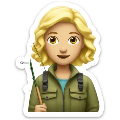 Fishing blonde girl sticker