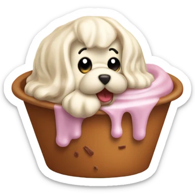 Cane bassotto che mangia gelato sticker