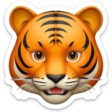 Dangerous tiger face sticker