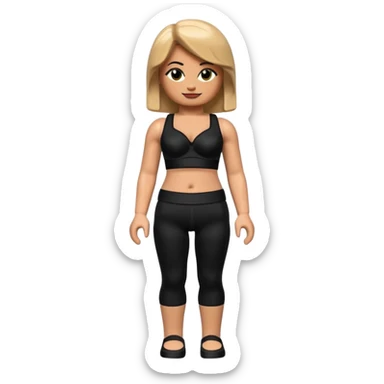 legging brassière noir gonflé ventre femme lego personnage sticker