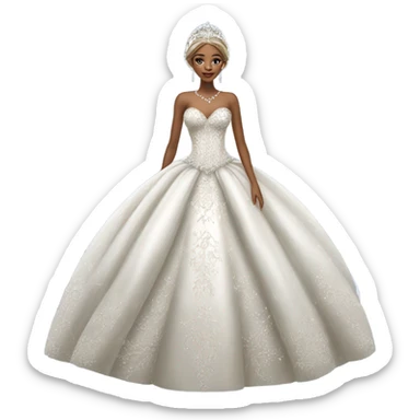 Hyper Realistic ornate ballgown Wedding dress displays with diamanté  sticker