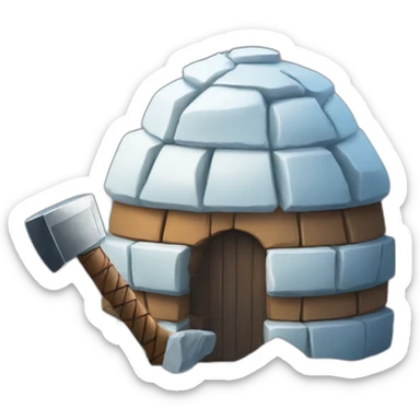 igloo with thor hammer sticker