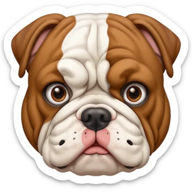 English bulldog face sticker