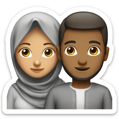 young muslim couple sticker