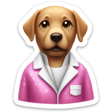 Pink lab coat covered in glitter sticker