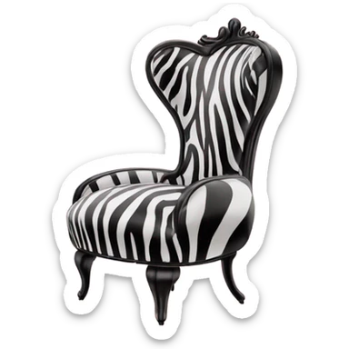 High heel shoe shaped chair in zebra and pright pink  sticker