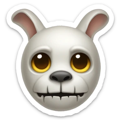 The skeleton of a rabbit with crosses on its eyes sticker